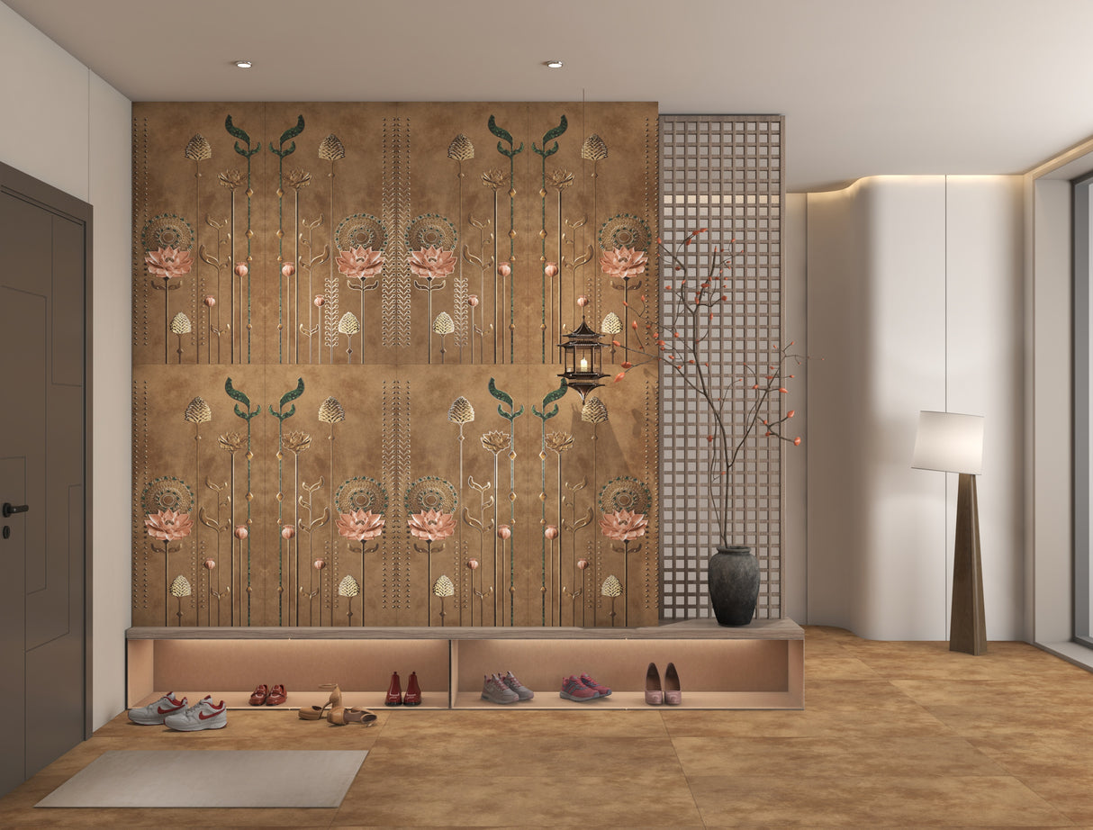 GLITER BROWN DECOR B HL - INDIAN TILES - ( - CRIST DECOR - 1200x600 mm - 48inchX24inch)