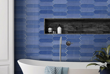PICKET INDIGO - COLORTILE -  (  - PICKET GLOSSY - 300x75 mm - 12inchX3inch )