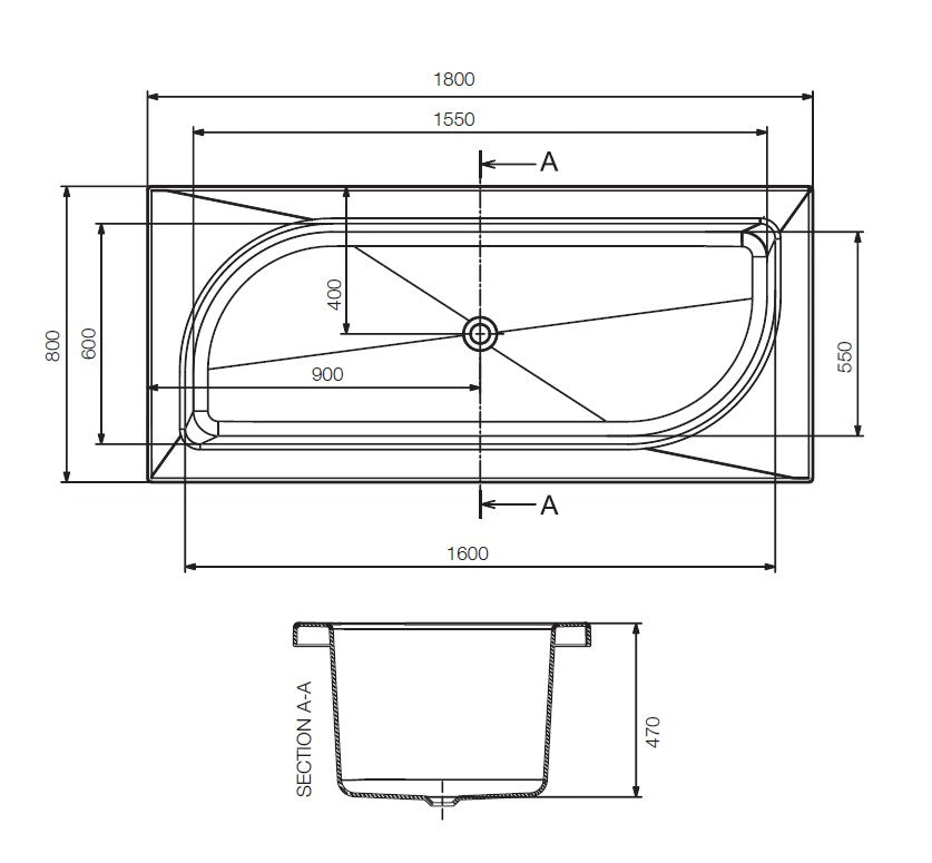 BATH TUB W/POWDER COATED FRAME - JAQUAR WELLNESS - ( WHITE - ALIVE - 1800x800 mm - 72inchX32inch )