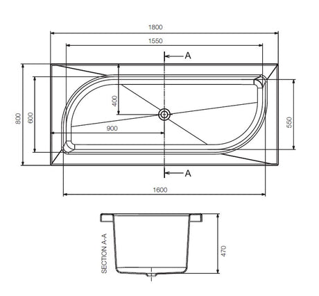 ALIVE BUILT IN BATHTUB - JAQUAR WELLNESS -  ( WHITE - ALIVE - 1800x800 mm - 32inchX0inch )