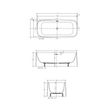 FREE STANDING BATH TUB W/WASTE & OVRFLOW - JAQUAR WELLNESS - ( WHITE - ALASKA - 1700x750 mm - 67inchX30inch )
