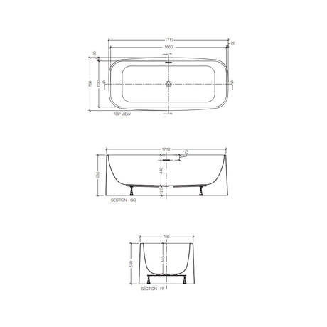 FREE STANDING BATH TUB W/WASTE & OVRFLOW - JAQUAR WELLNESS - ( WHITE - ALASKA - 1700x750 mm - 67inchX30inch )
