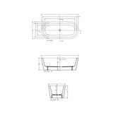 FREE STANDING BATH TUB W/WASTE & OVRFLOW - JAQUAR WELLNESS -  ( WHITE - JULIA - 1715x780 mm - 68.5inchX31inch )