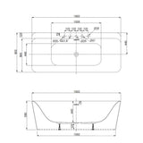 FREE STANDING BATH TUB W/WASTE & OVRFLOW - JAQUAR WELLNESS - ( WHITE - JULIA - 1800x800 mm - 72inchX32inch )