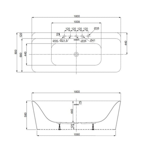FREE STANDING BATH TUB W/WASTE & OVRFLOW - JAQUAR WELLNESS - ( WHITE - JULIA - 1800x800 mm - 72inchX32inch )