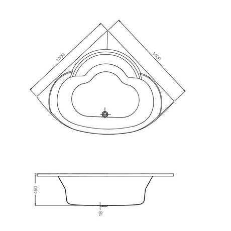 ANGULAR PANEL FOR FUSION 140X140 - JAQUAR WELLNESS -  ( WHITE - FUSION - 0x0 mm - 0inchx0inch )