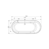 BATH TUB PLAIN W/POWDER COATED FRAME - JAQUAR WELLNESS - ( WHITE - OPAL PRIME - 1800x800 mm - 72inchX32inch )