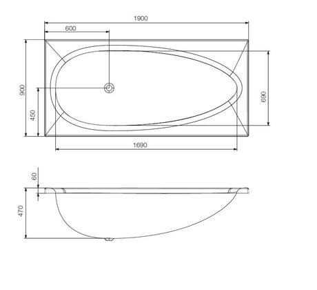 BATH TUB W/POWDER COATED FRAME - JAQUAR WELLNESS - ( WHITE - VIGNETTE PRIME - 1900x900 mm - 76inchX36inch )