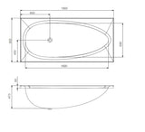 VIGNETTE PRIME BUILT-IN BATHTUB - JAQUAR WELLNESS - ( WHITE - VIGNETTE PRIME - 1900x900 mm - 76inchX36inch )