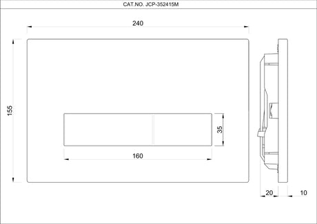CONTROL PLATE KUBIX - JAQUAR CISTERN -  ( BLUSH GOLD PVD - KUBIX - 240x155 mm - 9.6inchx6.2inch )