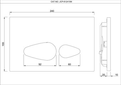 CONTROL PLATE - JAQUAR CISTERN -  ( CHROME - VIGNETTE PRIME - 240x155 mm - 9.6inchx6.2inch )