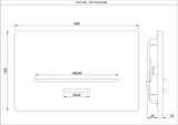 CONTROL PLATE - JAQUAR CISTERN -  ( BLACK CHROME - LAGUNA - 240x155 mm - 9.6inchX6.2inch )