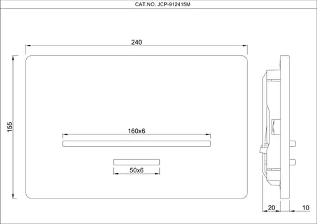 CONTROL PLATE - JAQUAR CISTERN -  ( BLACK CHROME - LAGUNA - 240x155 mm - 9.6inchX6.2inch )