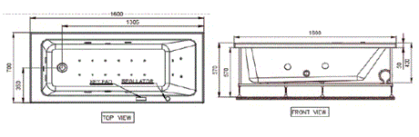 FRONT PANEL SUITABLE FOR FONTE - JAQUAR WELLNESS -  ( WHITE - FONTE - 1600x700 mm - 64inchX28inch )