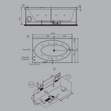 WHIRLPOOL COMBI SYSTEM 180X110 - JAQUAR WELLNESS - ( WHITE - D-ARC - 1800x1100 mm - 72inchX42inch )