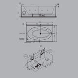 WHIRLPOOL COMBI SYSTEM 180X110 - JAQUAR WELLNESS - ( WHITE - D-ARC - 1800x1100 mm - 72inchX44inch )