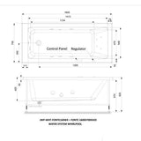 FONTE WATER SYSTEM WHIRLPOOL - JAQUAR WELLNESS - ( WHITE - FONTE - 1500x750 mm - 60inchX30inch )