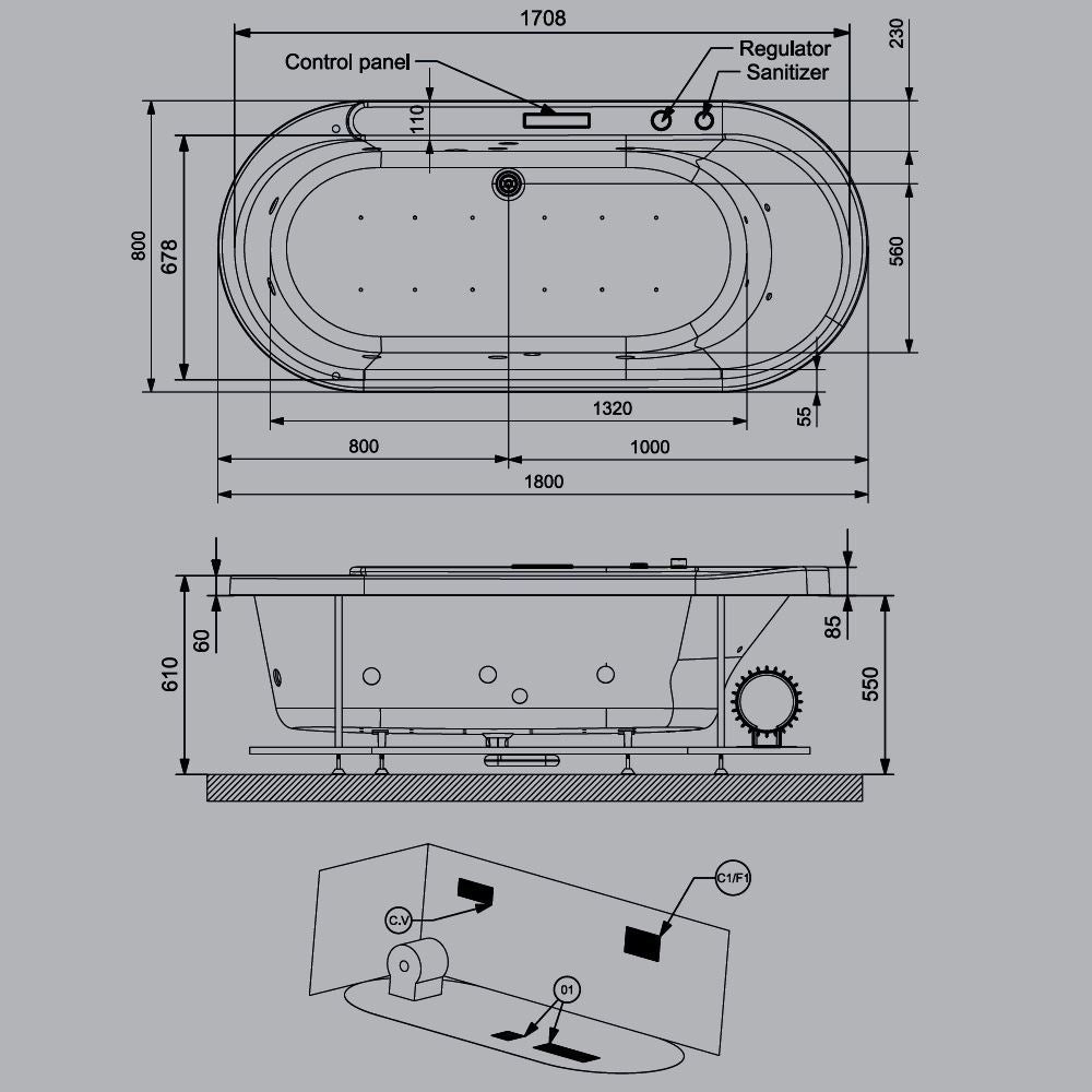 FRONT PANEL C-SHAPE FOR OPAL PRIME - JAQUAR WELLNESS - ( WHITE - OPAL PRIME - 0x0 mm - 0inchX0inch )