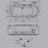 WHIRLPOOL COMBI SYSTEM W/O F&S PANEL - JAQUAR WELLNESS - ( WHITE - OPAL PRIME - 1800x800 mm - 72inchX32inch )