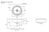 ROUND TABLE TOP BASIN W/O FAUCET HOLE - KOHLER PREMIUM -  ( WHITE - PREMIUM - 0x413 mm - 16inchX0inch )