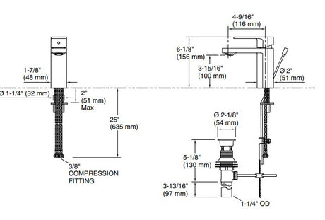 S/L BASIN MIXER W/O DRAIN&PIPES - KOHLER PREMIUM -  ( FRENCH GOLD - PREMIUM - 0x15 mm - 0inchX0.5inch )