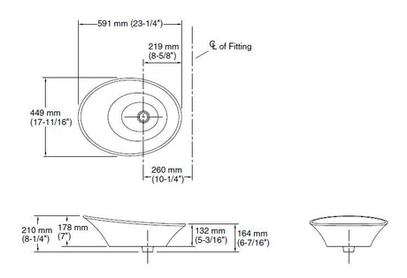 VEIL-COUNTER TOP W.BASIN W/O FAUCET HOLE - KOHLER PREMIUM -  ( BLACK - PREMIUM - 591x450 mm - 23.64inchX18inch )
