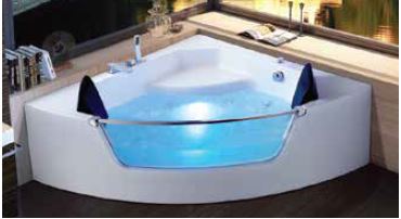 WHIRLPOOL CORNER BATH TUB(HT-620MM) - OYSTER -  ( WHITE - KENN - 1500x1500 mm - 60inchX60inch )