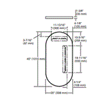 ESSENTIAL CAPSULE MIRROR - KOHLER PREMIUM - ( BRUSHED GOLD - PREMIUM - 1016x501 mm - 40.6inchX20inch )