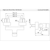 SINGLE LEVER EXPOSED SHOWER MIXER WITH WALL FLANGE - JAQUAR FAUCETS -  ( BLACK MATT - KUBIX PRIME - 0x15 mm - 0inchX0.5inch )