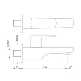 BIB COCK WITH WALL FLANGE - JAQUAR FAUCETS -  ( BLACK CHROME - KUBIX PRIME - 0x0 mm - 0inchx0inch )