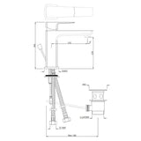 S.L. BASIN MIXER W/POP-UP WASTE - JAQUAR FAUCETS -  ( CHROME - KUBIX PRIME - 0x15 mm - 0inchX0.5inch )