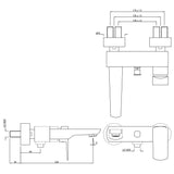 S L WALL MIXER PROV FOR HAND SHOWER - JAQUAR FAUCETS -  ( CHROME - KUBIX PRIME - 0x15 mm - 0inchX0.5inch )