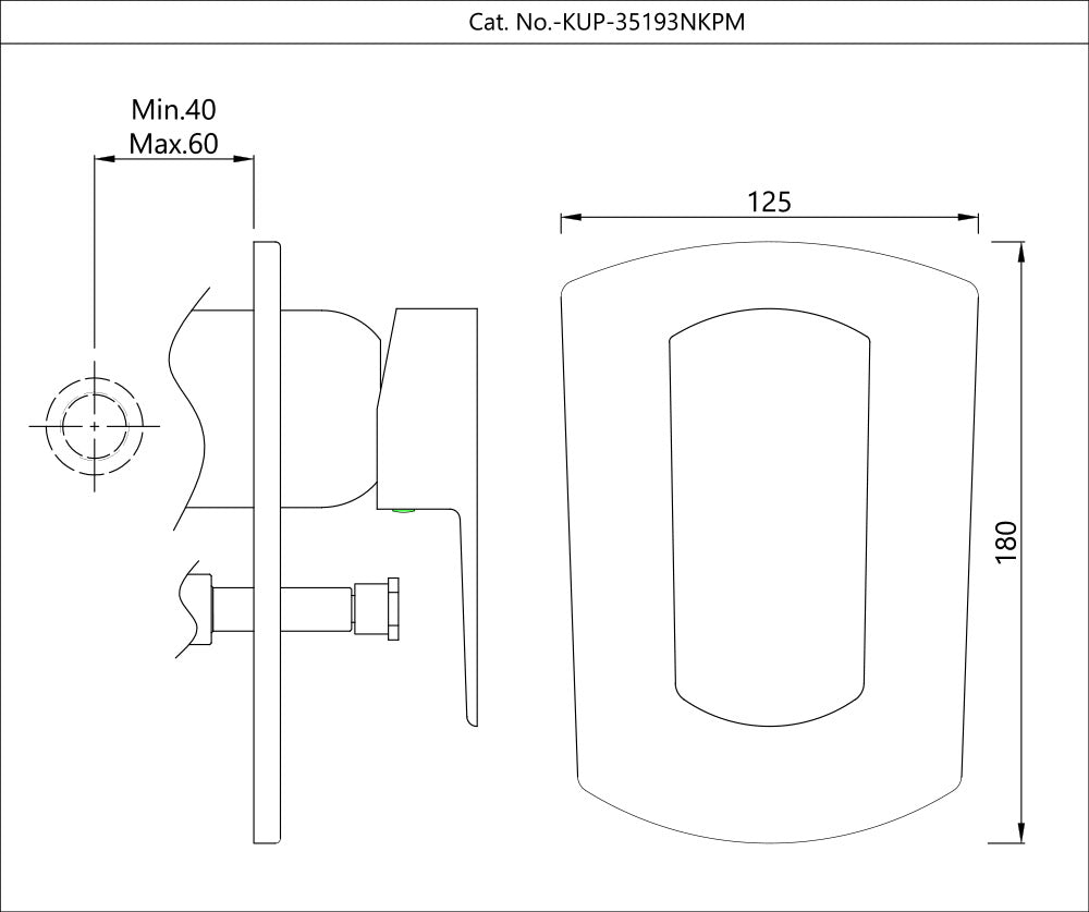 3-INLET SINGLE LEVER CONCEALED DIVERTER - JAQUAR FAUCETS -  ( BLACK MATT - KUBIX PRIME - 0x15 mm - 0inchX0.5inch )