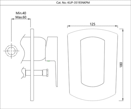 3-INLET SINGLE LEVER CONCEALED DIVERTER - JAQUAR FAUCETS -  ( BLACK MATT - KUBIX PRIME - 0x15 mm - 0inchX0.5inch )