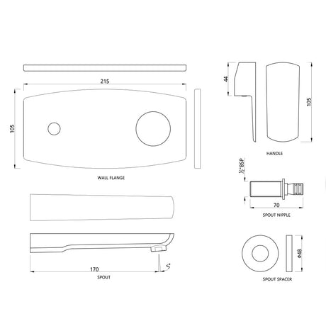 EXPOSED PART KIT OF SINGLE LEVER BASIN MIXER - JAQUAR FAUCETS -  ( ANTIQUE BRONZE - KUBIX PRIME - 0x15 mm - 0inchX0.5inch )