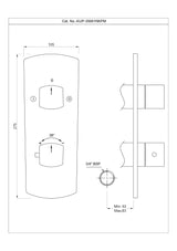 AQUAMAX EXPOSED PART KIT OF THERMOSTATIC SHOWER MIXER WITH 2-WAY DIVERTER WITH SLEEVE (COMPATIBLE WITH ALD-681N) - JAQUAR FAUCETS -  ( GOLD MATT PVD - KUBIX PRIME - 0x20 mm - 0inchX0.8inch )