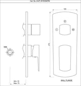 AQUAMAX EXPOSED PART KIT OF SINGLE LEVER SHOWER MIXER WITH 3-WAY DIVERTER & SLEEVE (COMPATIBLE WITH ALD-783N) - JAQUAR FAUCETS -  ( GRAPHITE - KUBIX PRIME - 0x15 mm - 0inchX0.5inch )