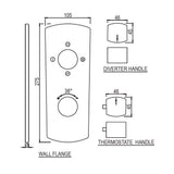 AQUAMAX EXPOSED PART KIT OF THERMOSTATIC SHOWER MIXER WITH 3-WAY OUTLET & SLEEVE (COMPATIBLE WITH ALD-683N)- JAQUAR FAUCETS - ( GOLD MATT PVD - KUBIX PRIME - 0x20 mm - 0inchX0.8inch )