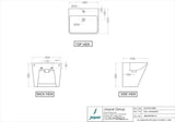 WALL HUNG INTEGRATED BASIN - JAQUAR SWARE - ( WHITE - KUBIX - 490x430 mm - 20inchX17inch )