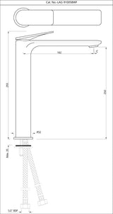 SINGLE LEVER HIGH NECK BASIN MIXER - JAQUAR FAUCETS -  ( BLUSH GOLD PVD - LAGUNA - 0x15 mm - 0inchX0.5inch )