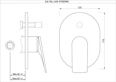 SINGLE LEVER EXPOSED PARTS KIT OF DIVERTER - JAQUAR FAUCETS -  ( BCH - LAGUNA - 0x15 mm - 0inchX0.5inch )