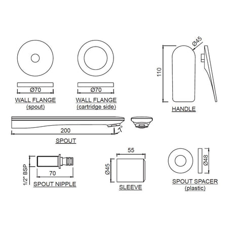 EXPOSED PART SL BUILT IN WALL - JAQUAR FAUCETS -  ( GOLD BRIGHT PVD - LAGUNA - 0x15 mm - 0inchX0.5inch )