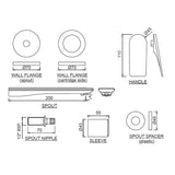 EXPOSED PART SL BUILT IN WALL - JAQUAR FAUCETS -  ( GBP - LAGUNA - 0x15 mm - 0inchX0.5inch )