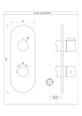 AQUAMAX EXPOSED PART KIT OF THERMOSTATIC SHOWER MIXER WITH 1-WAY DIVERTER WITH SLEEVE (COMPATIBLE WITH ALD-661N) - JAQUAR FAUCETS -  ( CHR - LAGUNA - 0x15 mm - 0inchX0.5inch )