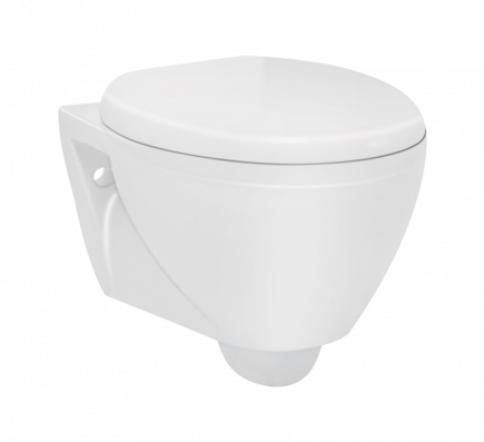 (PRUN) E.W.C W/M LARA RIMLESS W/SEAT COVER ( BOLT DISTANCE 9INCH) - HINDWARE -  ( STAR WHITE - ART - 0x0 mm - 0inchx0inch )