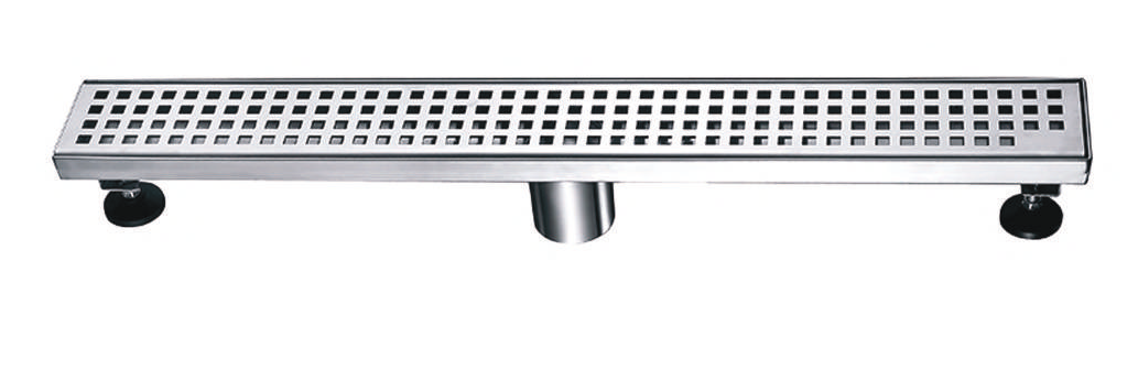 SHOWER LINEAR DRAIN CENTRE OUTLET (50MM) - AUGA -  ( SS FINISH -  - 305x76x80 mm - 12.2inchX3.04inchX3.2inch )