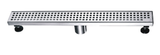 SHOWER LINEAR DRAIN CENTRE OUTLET (50MM) - AUGA -  ( SS FINISH -  - 305x76x80 mm - 12.2inchX3.04inchX3.2inch )