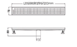 SHOWER LINEAR DRAIN CENTRE OUTLET (50MM) - AUGA -  ( SS FINISH -  - 305x76x80 mm - 12.2inchX3.04inchX3.2inch )
