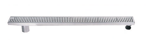 SHOWER LINEAR DRAIN LEFT & RIGHT OUTLET (50MM) - AUGA -  ( SS FINISH -  - 610x76x80 mm - 24.4inchX3.04inchX3.2inch )