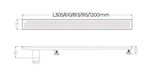SHOWER LINEAR DRAIN LEFT & RIGHT OUTLET (50MM) - AUGA -  ( SS FINISH -  - 610x76x80 mm - 24.4inchX3.04inchX3.2inch )